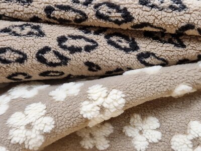 Teddy stof met print