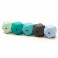 hexagon siliconen 17mm groen en petrol tinten