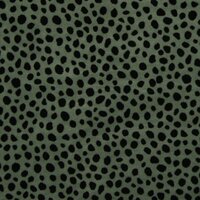army groen  zwart cheeta print katoenen velvet