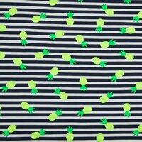 blauw wit strepen ananas neon