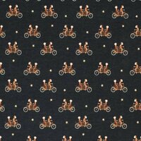 zwart cognac perzik apen aapjes op fiets - digitaal tricot