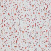 wit (off white) oud roze, mauve, koraal, rood lente bloemen - digitaal fijne katoenen Baby rib tricot SOFT