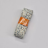 wit camel groen bruin zwart mini stipjes spetters katoenen biasband 2cm