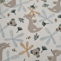 wit blauw camel kiezel beige koala kangeroe en takjes biologische katoen @SWESSIE