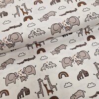 getekende zoo dieren tricot Qjutie @kickenstoffen