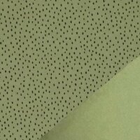 BEEBS olijf groen confetti stipjes - biologische french terry @kickenstoffen