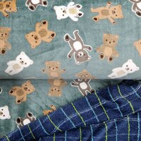 beren en ruiten dubbelzijdige wellness fleece van KicKenStoffen