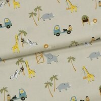 safari boerenleven camel poplin katoen van KicKenStoffen