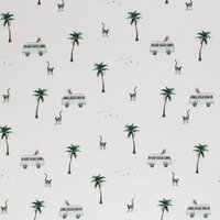 BEEBS dieren op vakantie tricot kickenstoffen.nl