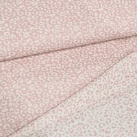 roze luipaard hydrofiel jacquard dubbel zijdig van KicKenStoffen