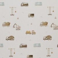 BEEBStibtricot soft werkvoertuigen beige van KicKenStoffen