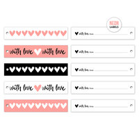 Neon Ribbon cadeaulabels  5 stuks