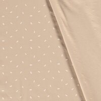 Jursie confetti streepjes tricot met achterkant beige KicKenStoffen