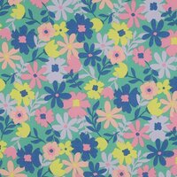 groen blauw rood geel roze Gemengde Bloem GECOAT katoen