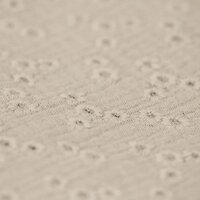 Beige close up Double Gauze Fabric Embroidered - Millefleurs van KicKenStoffen