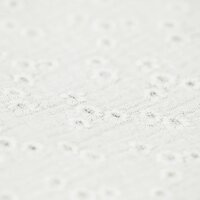 Ecru close up Double Gauze Fabric Embroidered - Millefleurs van KicKenStoffen