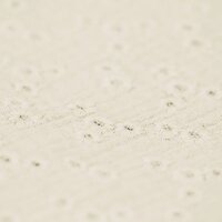 Natural close up Double Gauze Fabric Embroidered - Millefleurs van KicKenStoffen