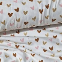 hartjes glitter goud tricot KicKen Stoffen