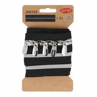 zilver metallic rits 23669-1