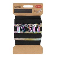 regenboog metallic rits 23669-6