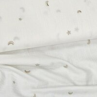 off white broderie hydrofiel moon and stars van KicKenStoffen 