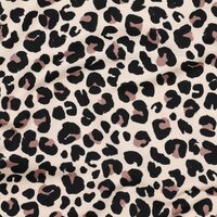 French terry panterprint Happy Faces van KicKenStoffen