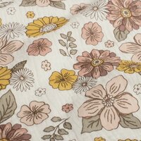Jursie roze geel groen bloemen Hydrofiel -- KicKenStoffen