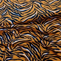 zebra tricot cognac - zwart - lila Poppy fabrics