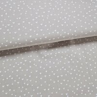 confettie hartjes katoen kickenstoffen beige-wit