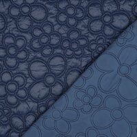 gewatteerde blauwe bloemen stof