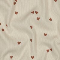 ribtricot babyrib met hartjes 06285 natural poppy kickenstoffen
