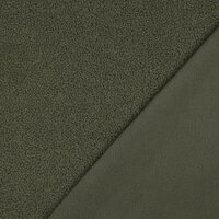 olijf teddy fleece lammy stof Poppyfabrics - KicKenStoffen