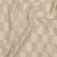 beige (natural) badstof tricot blokjes ruitjes poppy - kickenstoffen