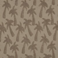 beige  badstof tricot palmbomen poppy - kickenstoffen