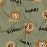 Poppy leeuwtjes Roar tricot KicKenStoffen - groen