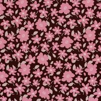 digitale bloemenprint french terry paars - Jursie - KicKenStoffen
