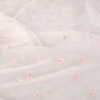 nylon mesh & embroidery flowers baby rose KicKenStoffen