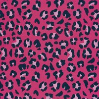 digitale panterprint frenchterry fuchsia roze - Jursie - KicKenStoffen