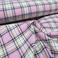 roze ruiten flanelstof qjutie - kickenstoffen