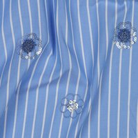 katoen gestreept met bloemen van kraaltjes erop geborduurd van blouse louise uit poppy 26 - kickenstoffen