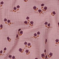 bloemetjes roze hydrofiel van dress estelle uit Poppy 26 - kickenstoffen