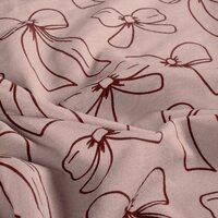 digitale oud roze strikken print french terry - Jursie - KicKenStoffen