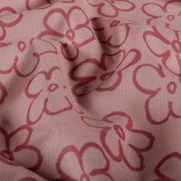 Jursie getekende bloemen corduroy rib roze KicKenStoffen