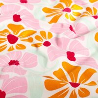 katoenen tricot met fel gekleurde grote bloemen