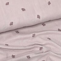 Hydrofiel met mauve bloemetjes Double Gauze