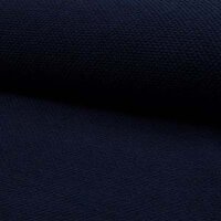 blauw Boucl&eacute; Wafelstof KicKenStoffen marine blauw