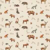 Jersey-Fabric-Wild-Forest-Animals-BEEBS katoentjes