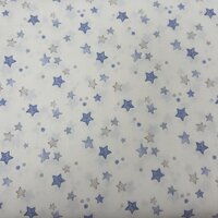 BEEBS katoenen stof &ndash; sterren print blauwgrijs &ndash; Oeko-Tex