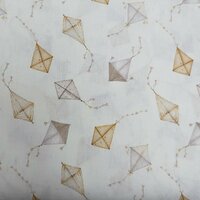 BEEBS katoenen stof &ndash; vliegers print beigecamel &ndash; Oeko-Tex