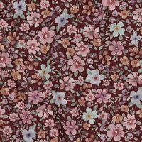 08117.021 Poplin katoen bloemen digitaal &ndash; burgundy &ndash; Poppy